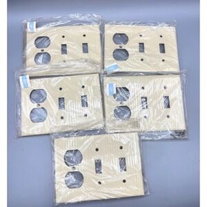 Reliance 5 Pack Triple Gang Wall Plate 1 Duplex 2 Toggle Switch‎ Cover Cream
